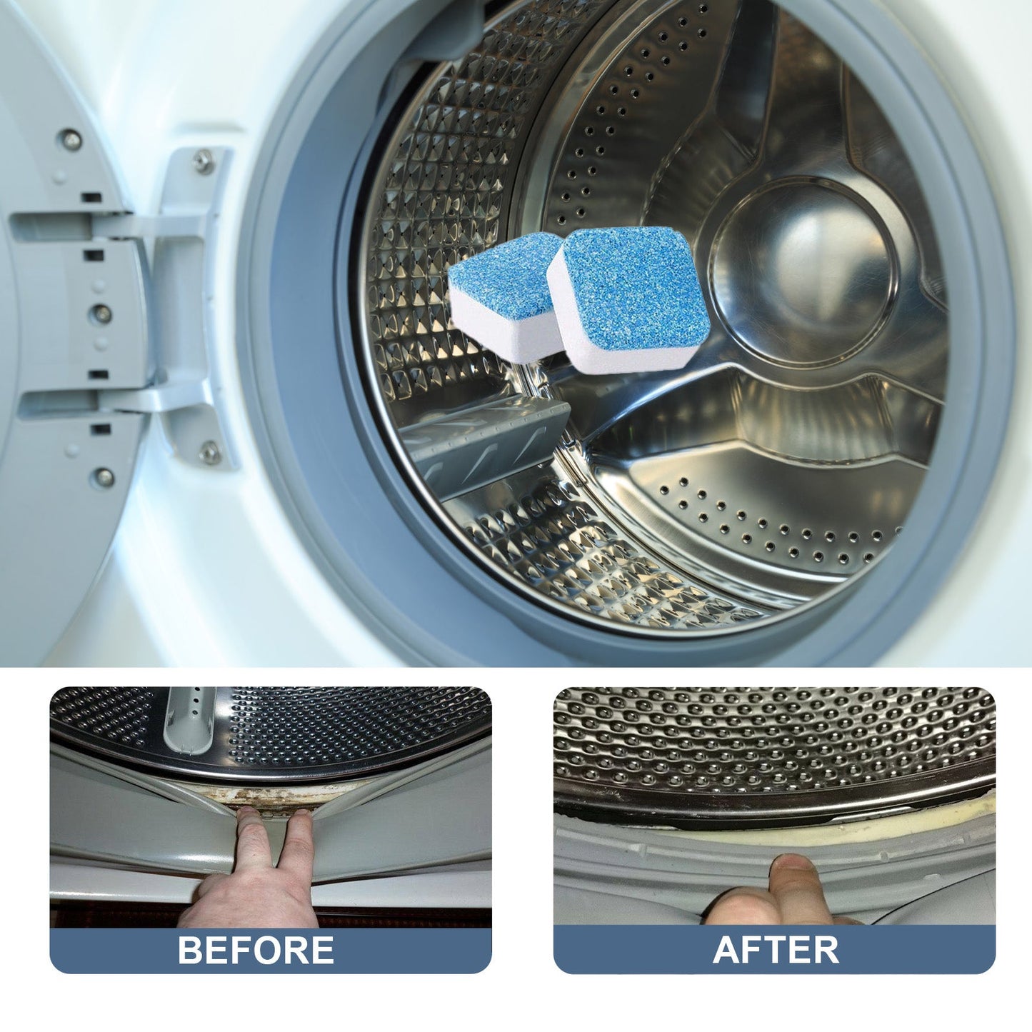 Washing Machine Cleaning Effervescent Tablet, Washing Machine Slot Stain Cleaner Effervescent Tablet Automatic Cleaning