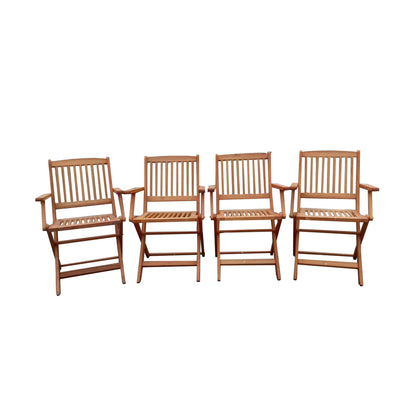 Foldable Patio Dining Set 4 Folding Chairs Indoor and outdoor universal Teak