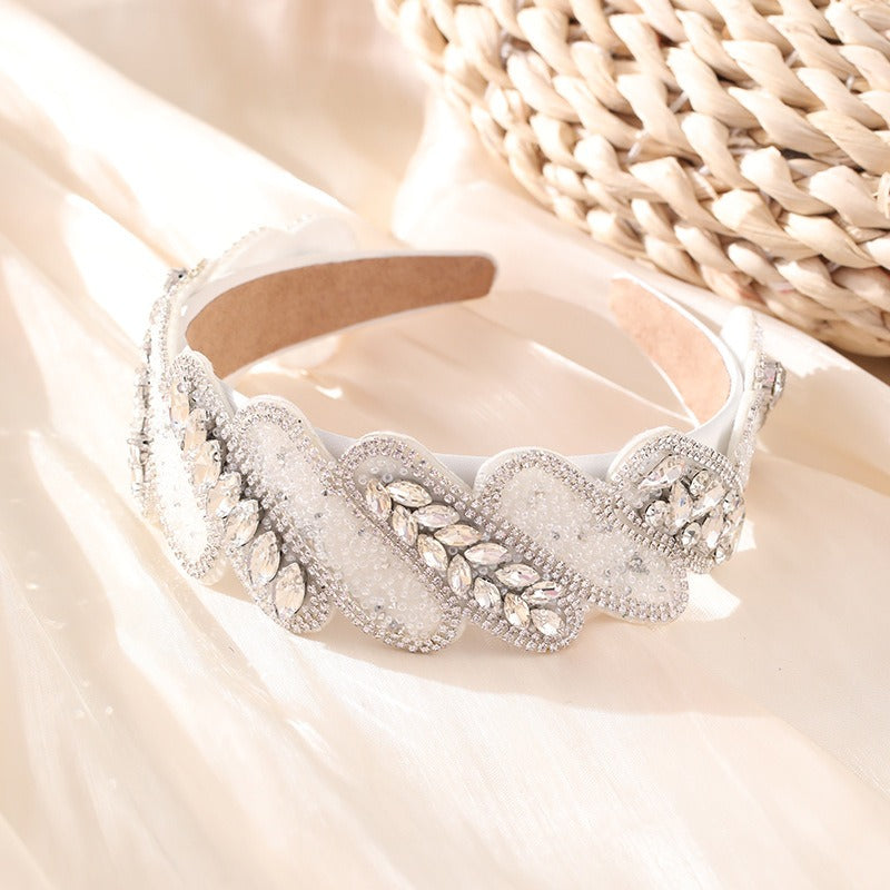 Fashionable Mizhu Water Diamond Baroque Hair Hoop