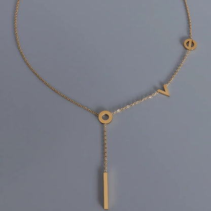 Titanium Steel Letter Necklace