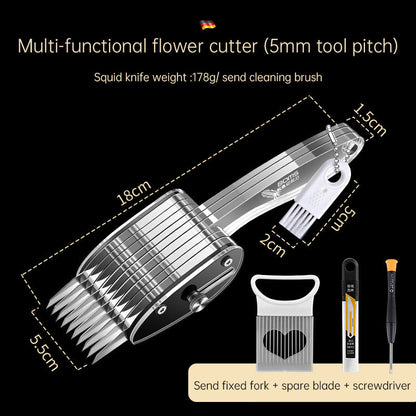Squid Flower Cutting Knife Scallion Silk Cutting Knife Scalable Carving Tool Chicken Gizzard Waist Flower Knife