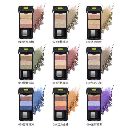 Pudaier Pearlescent Stereo Dazzle Color Change Double Color Eye Shadow Waterproof No Makeup And Makeup