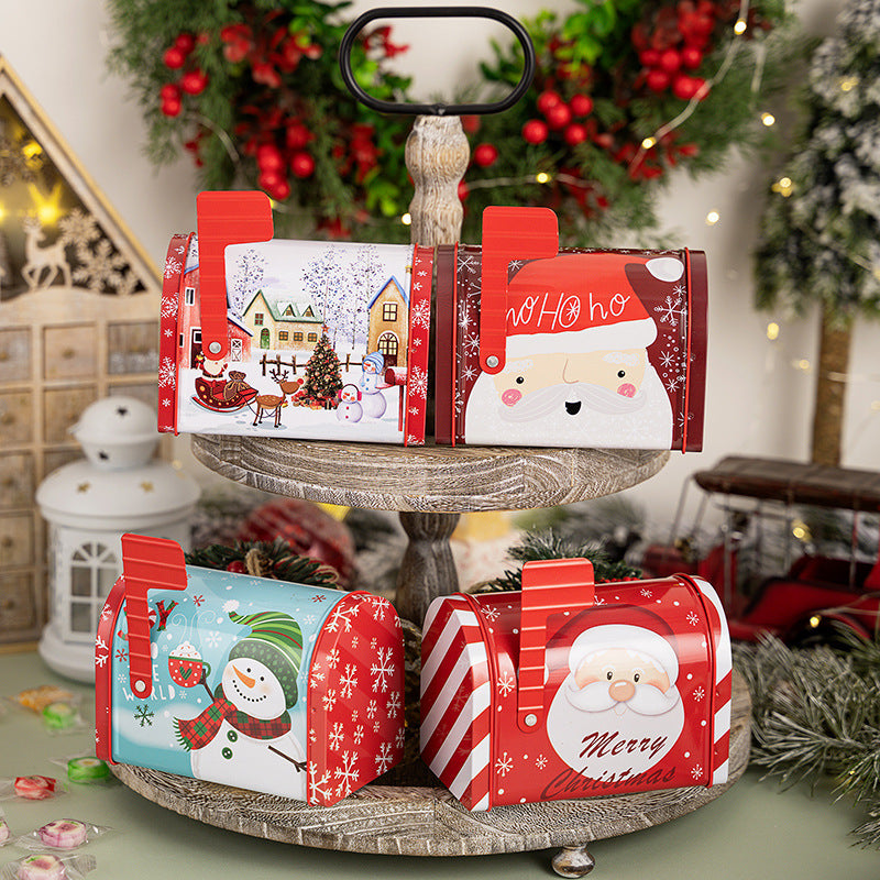 New Christmas decoration products, Christmas mailbox, tin box, gift box, candy box, gift box, ornament