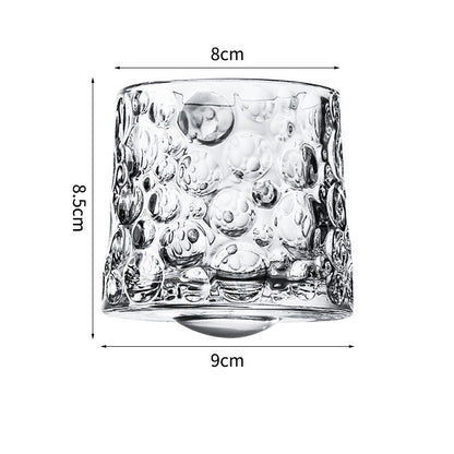 Hand drawn rotating glass cups multiple multi-purpose whiskey glasses rotating glass cups