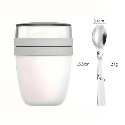 Portable Yogurt Cereal Cups with Lids. Ideal for Overnight Oats, DIY Salads & Parfaits. Great for Breakfast or Lunch