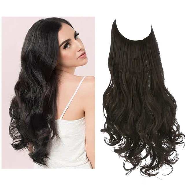 One-piece women's hair extension piece with abundant hair volume U-shaped fishing line invisible and natural long curly hair