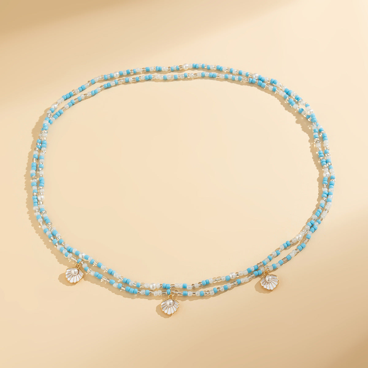 Beach Pearl Fan Shell Rice Bead Waist Chain Waist Chain Sexy Bead Body Chain