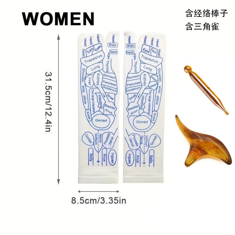 Reflexology Socks Women Foot Massage Meridian Acupoint Reflex Area Acupoint Socks And Foot Acupoint Illustration Socks for Foot