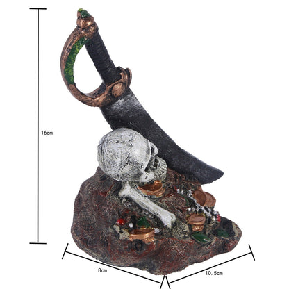 Zombie skull reptile toy hiding room fish tank decoration