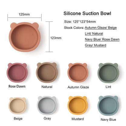 Children's tableware baby bowl children's silicone suction cup bowl bear food supplement bowl