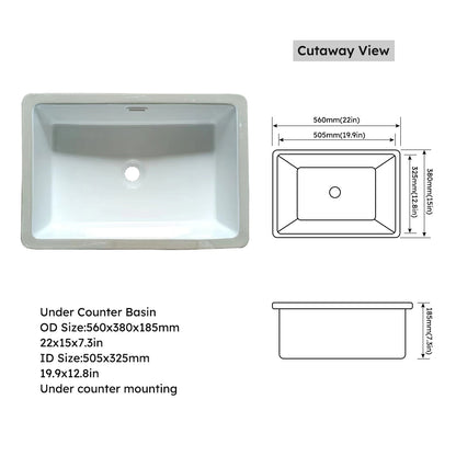 43 inch marble countertop with base rectangular central sink and 4-inch high splash guard, pre drilled 8-inch faucet hole ，white