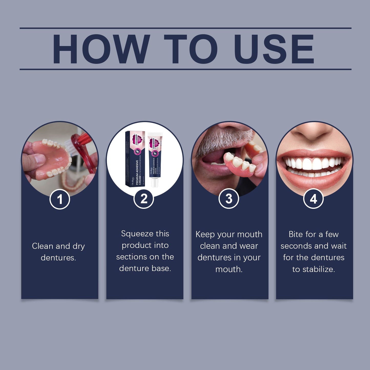 Denture Denture Fixing Adhesive, Improve Comfort Care Denture Loose Adhesive Fixation Cream
