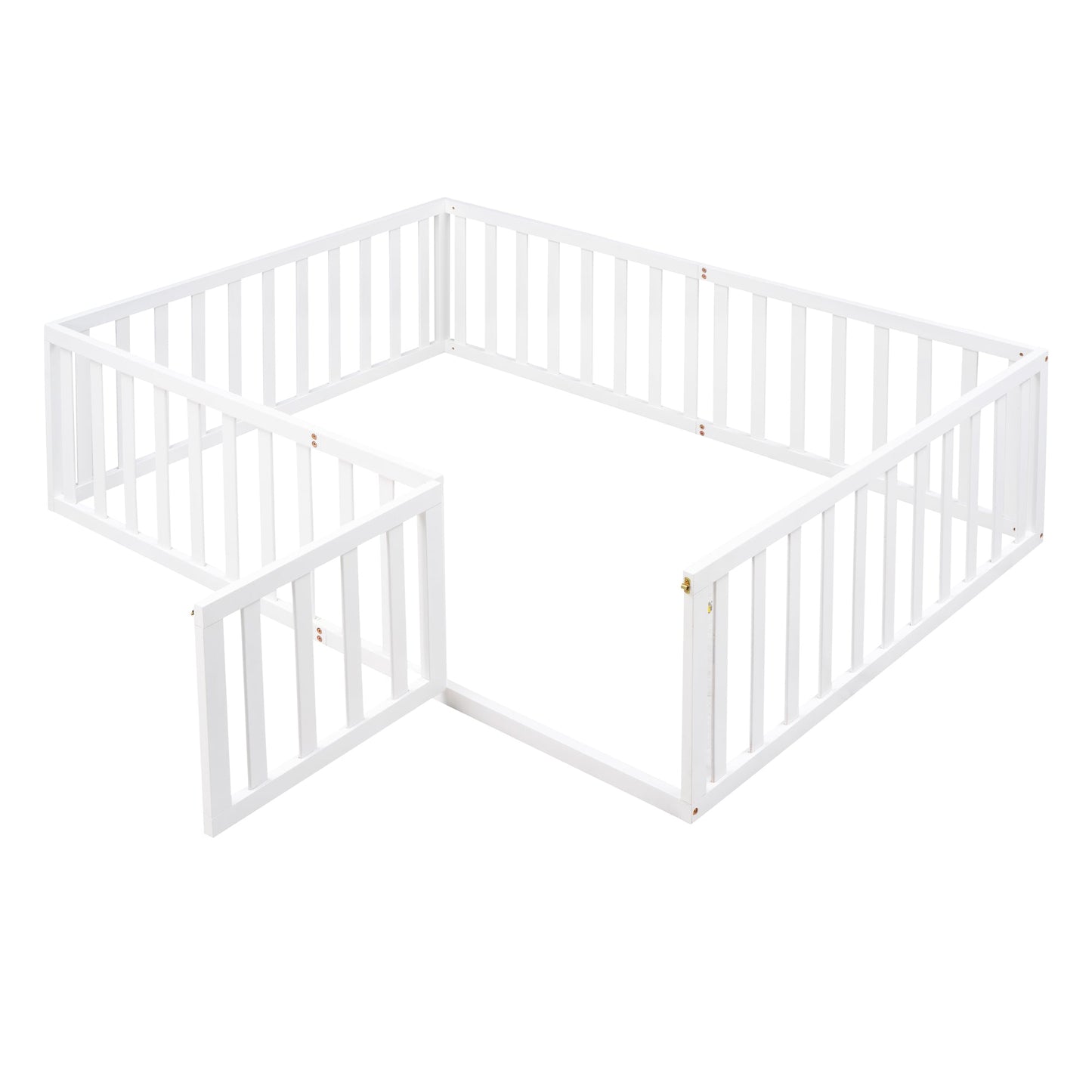 Full Size Wood Daybed Frame with Fence White(OLD SKU:WF289662AAK)