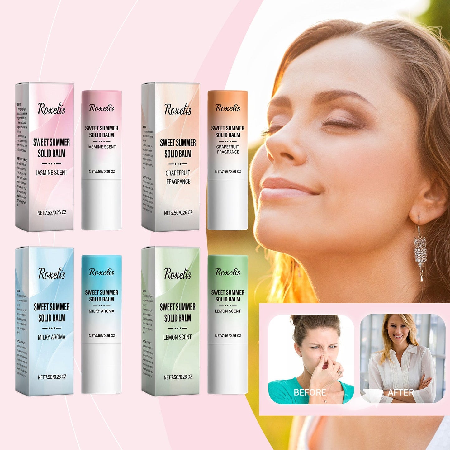 Sweet Summer Solid Balm Series Fresh And Elegant Portable Care Solid Balm With Fragrance And Charm