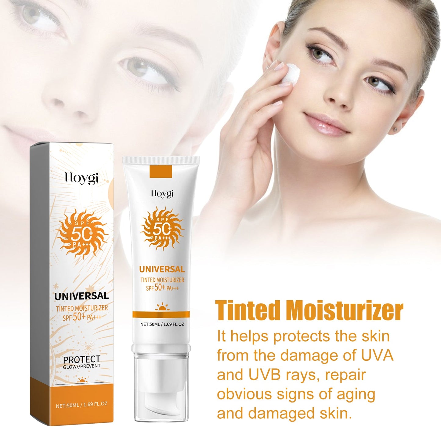 Tinted Moisturizer, Outdoor UV Protection Brightening Skin Hydrating Protective Cream