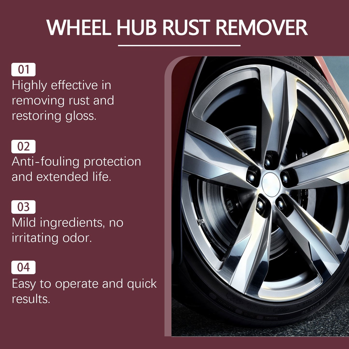 Automobile Wheel Rust Remover, Wheel Rust Remover Spray Rim Rust Remover Polishing Clean Wheel Rust Remover