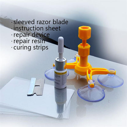 l Car Windshield Repair Tool 1 Set Repair Agent Suction Cup Auto Front Window Repairing Paintless Dent Removal Tools