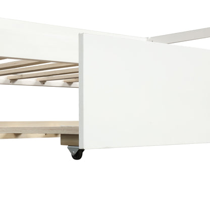 Daybed with Trundle Frame Set Twin Size White