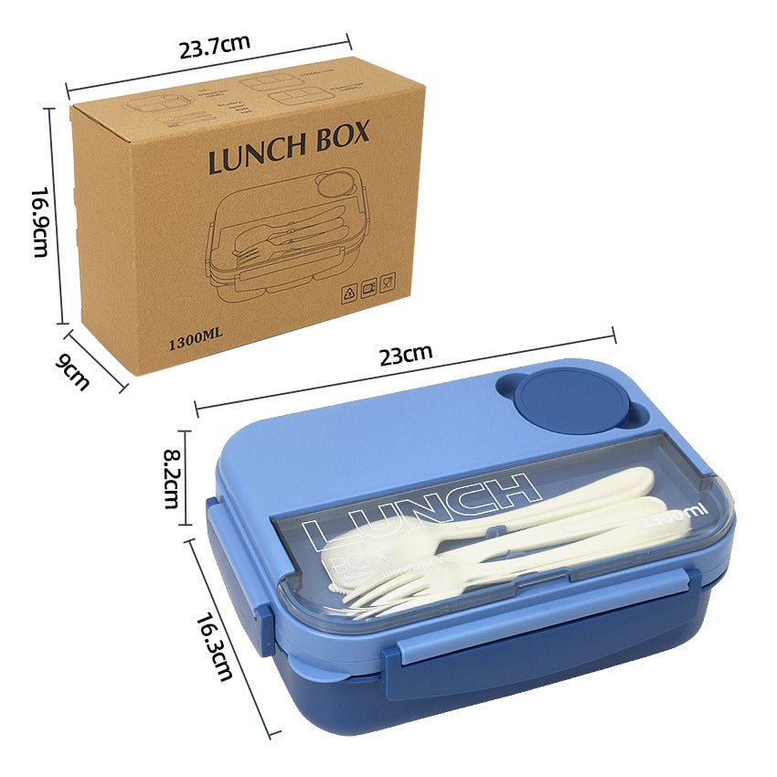 Student Japanese sealed four-compartment plastic lunch box bento box microwaveable lunch box