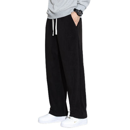 Winter Men's Cashmere Straight Wide-leg Pants