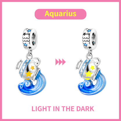S925 Colorful Luminous Constellation Pendant