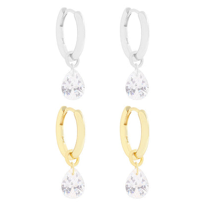 Light Luxury Water Drop Sterling Silver Earrings