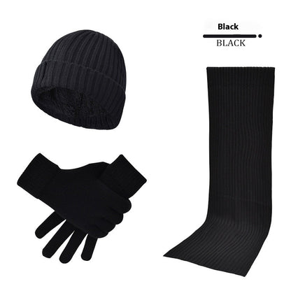 Men's Women's Knitted Wool Hat Scarf Gloves Set