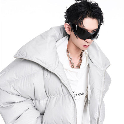 Short Large Collar Profile Thicken Cotton Clothes Coat