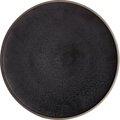 Black Crystal Ceramic Dessert Plate Round Flat Plate