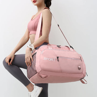 Waterproof Oxford Gym Shoulder Bag with Shoes Compartment