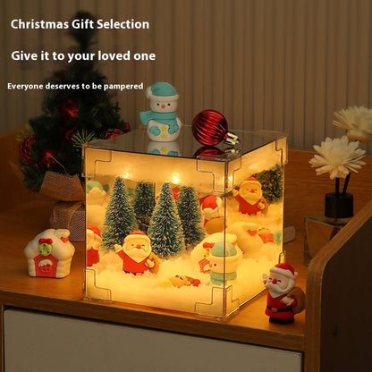 Christmas DIY LED Cube Lamp 3D Santa Snowman Lights Kit