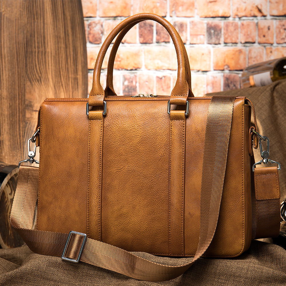 Fashionable Vintage Men's Leather Briefcase