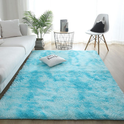 Silk Hair Tie-dyed Carpet Hair Plush Living Room Bedroom And Household