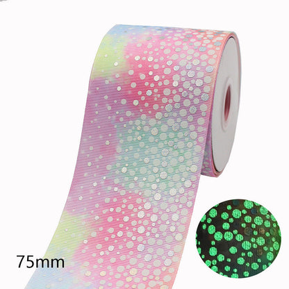 75mm Luminous Rainbow Bow - Fluorescent Ribbon