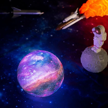3D LED Galaxy Moon Lamp