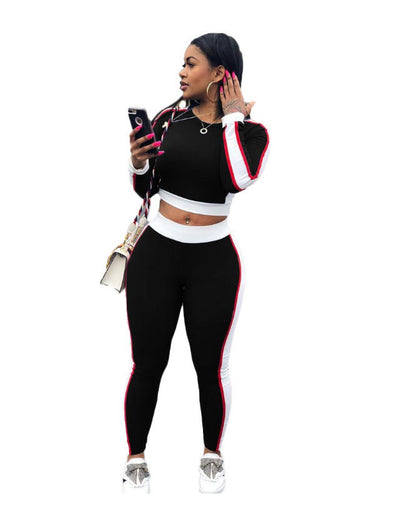 Hot sale big stripe sports suit
