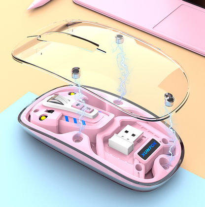 Bluetooth wireless transparent mouse mute dual-mode desktop computer laptop office business USB