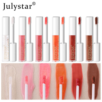 Julystar Transparent Watershine Lip Honey Pearlescent Colorless Lip Glaze Set Liquid Moisturizing Mirror Lip Color