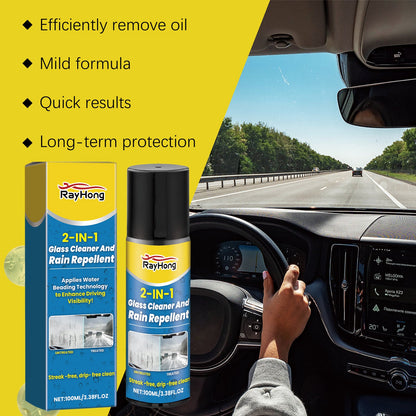 Auto Glass Cleaning Anti-Fog 2-In-1 Windshield Cleaning Brightening Oil Film Anti-Fogging Agent