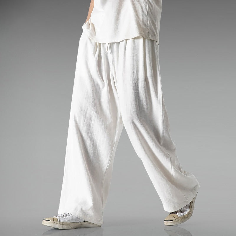 Plus Size Loose Wide Leg Cotton Linen Pants