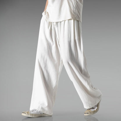 Plus Size Loose Wide Leg Cotton Linen Pants