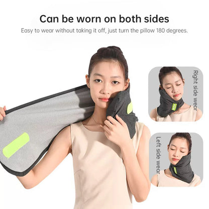 Memory Foam Travel Pillow for Plane, Train & Car - Neck Support Cushion with Washable Cover, Ideal for Sleeping