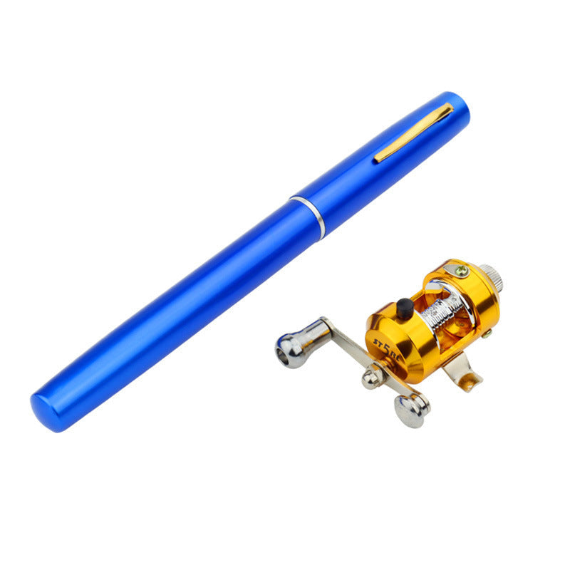 Mini Ice Fishing Pen Rod with Drum Set