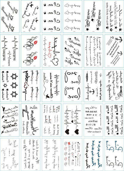 A set of 30 tattoo stickers