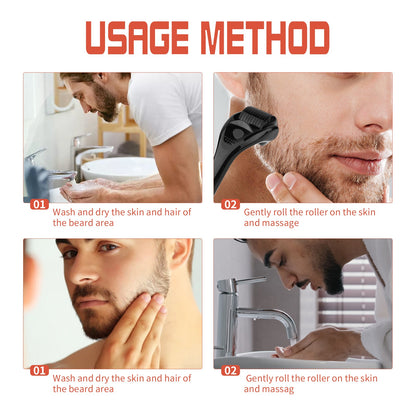 Beard Bushy Roller, Strong Root Moistens Soft Light For Men Nourishing Bushy Growing Beard Comb