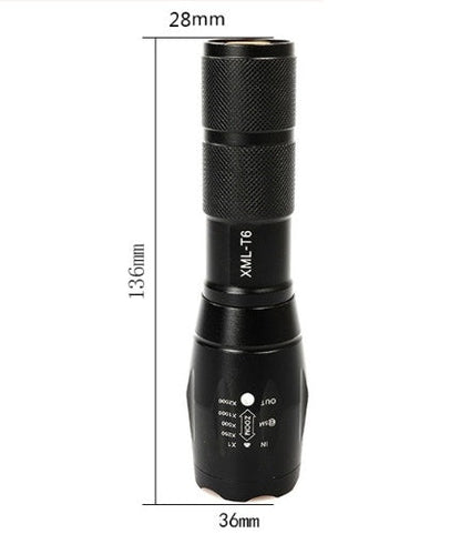 Portable Mini Flashlight LED ZOOM Torch Hunting Zoomable Flashlight Torch Light