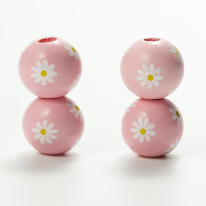 Daisy Wood Bead Necklace