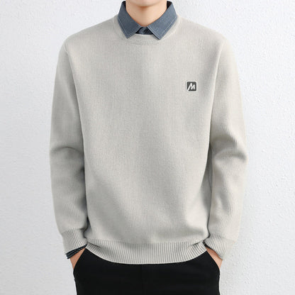 Simple Fake Two Pieces Sweaters Men