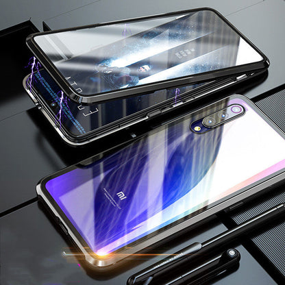 Double-sided Glass Red Rice Magneto Mobile Phone Case With Magnetic Metal