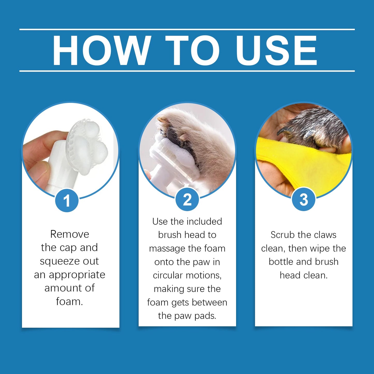 Pet Paw Cleaner Deep Wash Feet For Dogs And Cats Soles And Pads Care Foam
